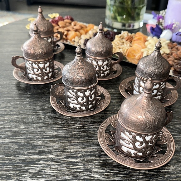 Traditional Ottoman Turkish Coffee set of 2 - Picture 7 of 9